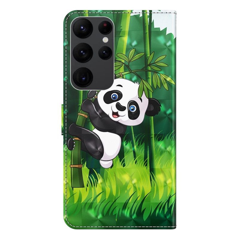 Κάλυμμα Samsung Galaxy S23 Ultra 5G με κορδονι Bamboo Panda Με Κορδόνι